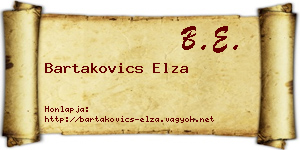 Bartakovics Elza névjegykártya